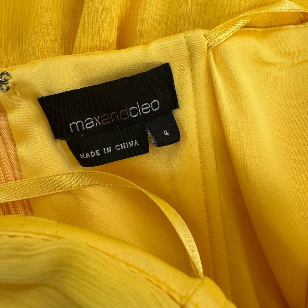 Max & Cleo Yellow Strapless Sundress with Sweetheart Neckline - Picture 6 of 6